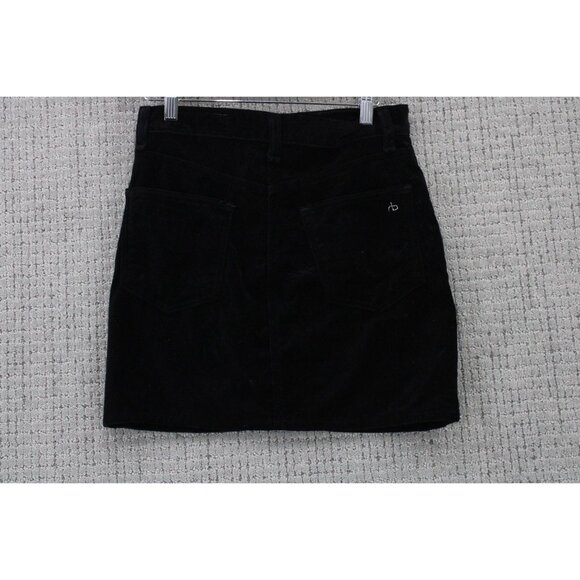 Rag & Bone Velvet Dive Mini Skirt Womens Size 24 Black Solid Casual Cotton - Picture 5 of 7
